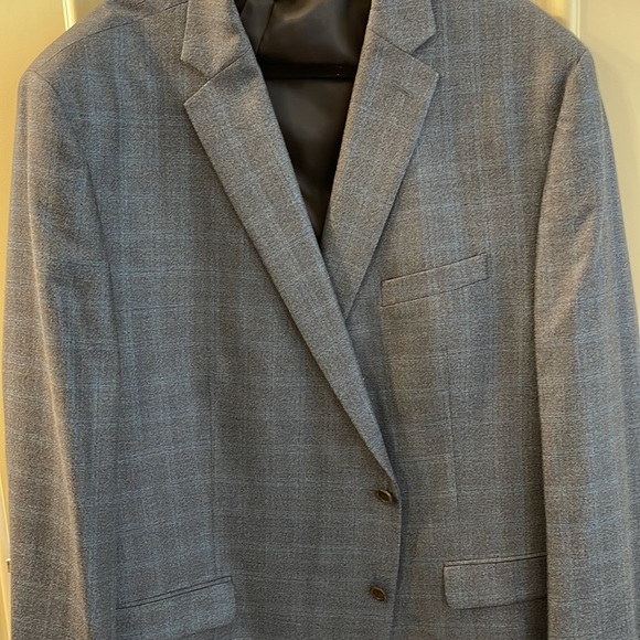 Chaps men’s wool/silk sports blazer in blue/gray size 54R - Picture 5 of 10